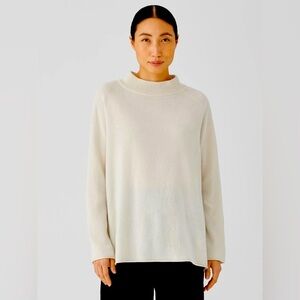 Eileen fisher Recycled Cashmere Wool Mock Neck Box-Top XL